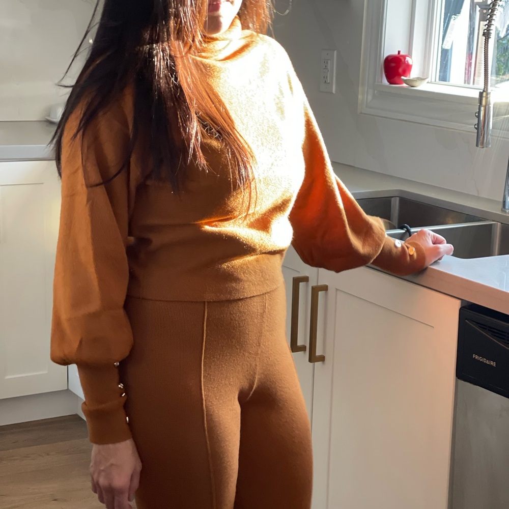 Women's 2 Piece Sweatsuit Solid Color Long Sleeve Sweatshirt